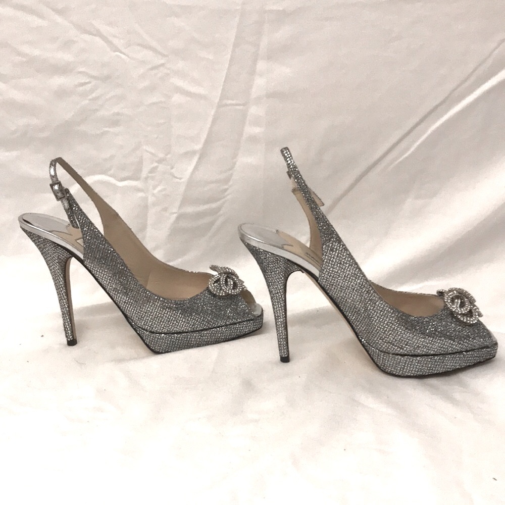 Jimmy Choo 38 1/2 EU Glitter/Silver - Picture 10 of 15